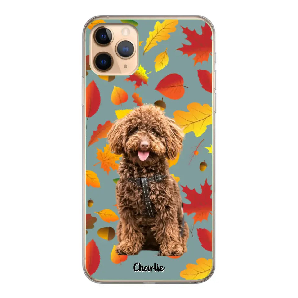 Feuilles A'automne Avec Photo - Coque De Téléphone Personnalisée, iPhone, Samsung