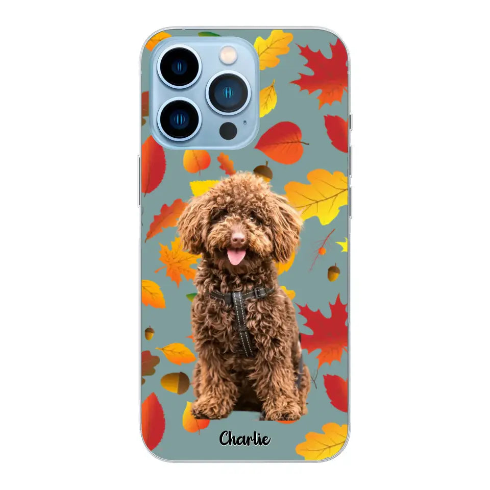 Feuilles A'automne Avec Photo - Coque De Téléphone Personnalisée, iPhone, Samsung