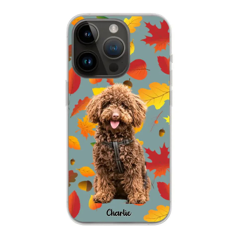 Feuilles A'automne Avec Photo - Coque De Téléphone Personnalisée, iPhone, Samsung