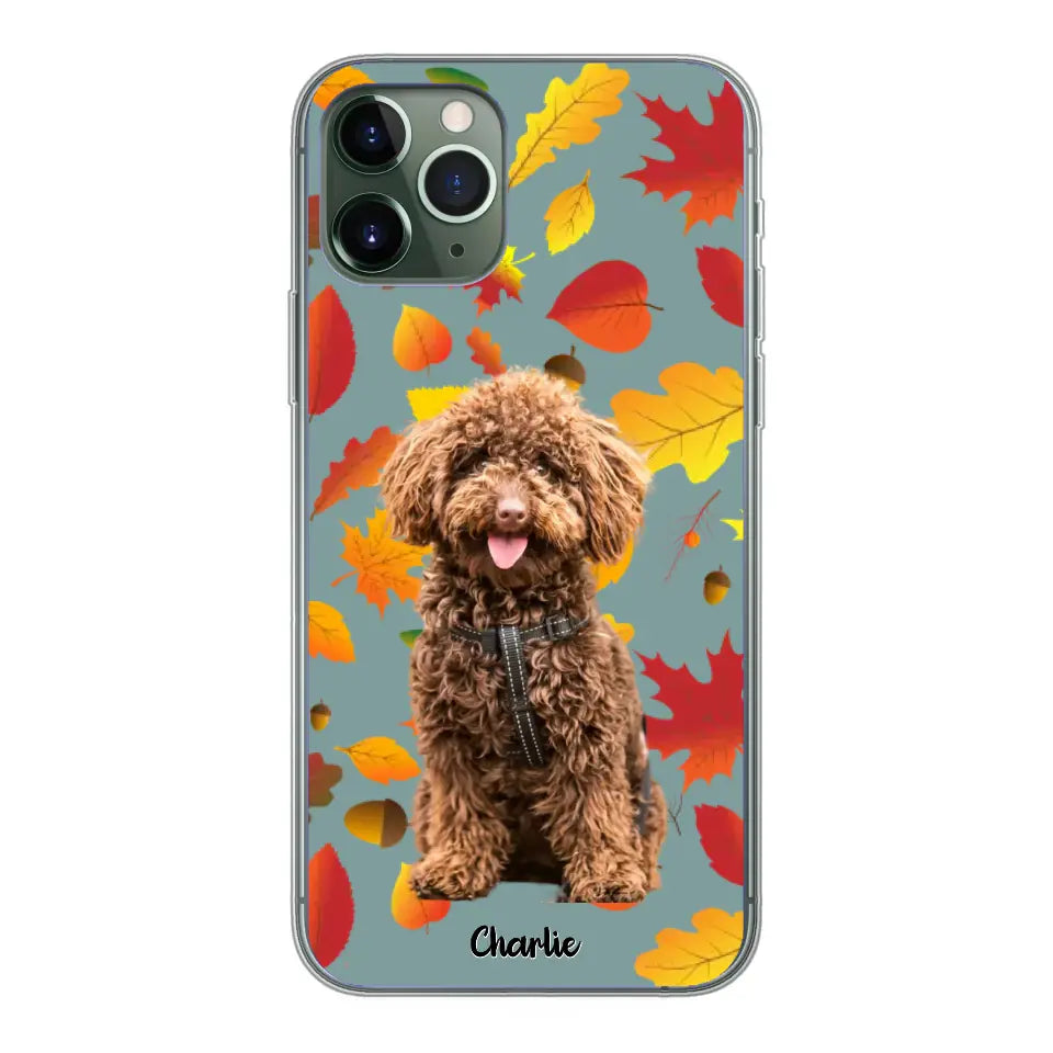 Feuilles A'automne Avec Photo - Coque De Téléphone Personnalisée, iPhone, Samsung