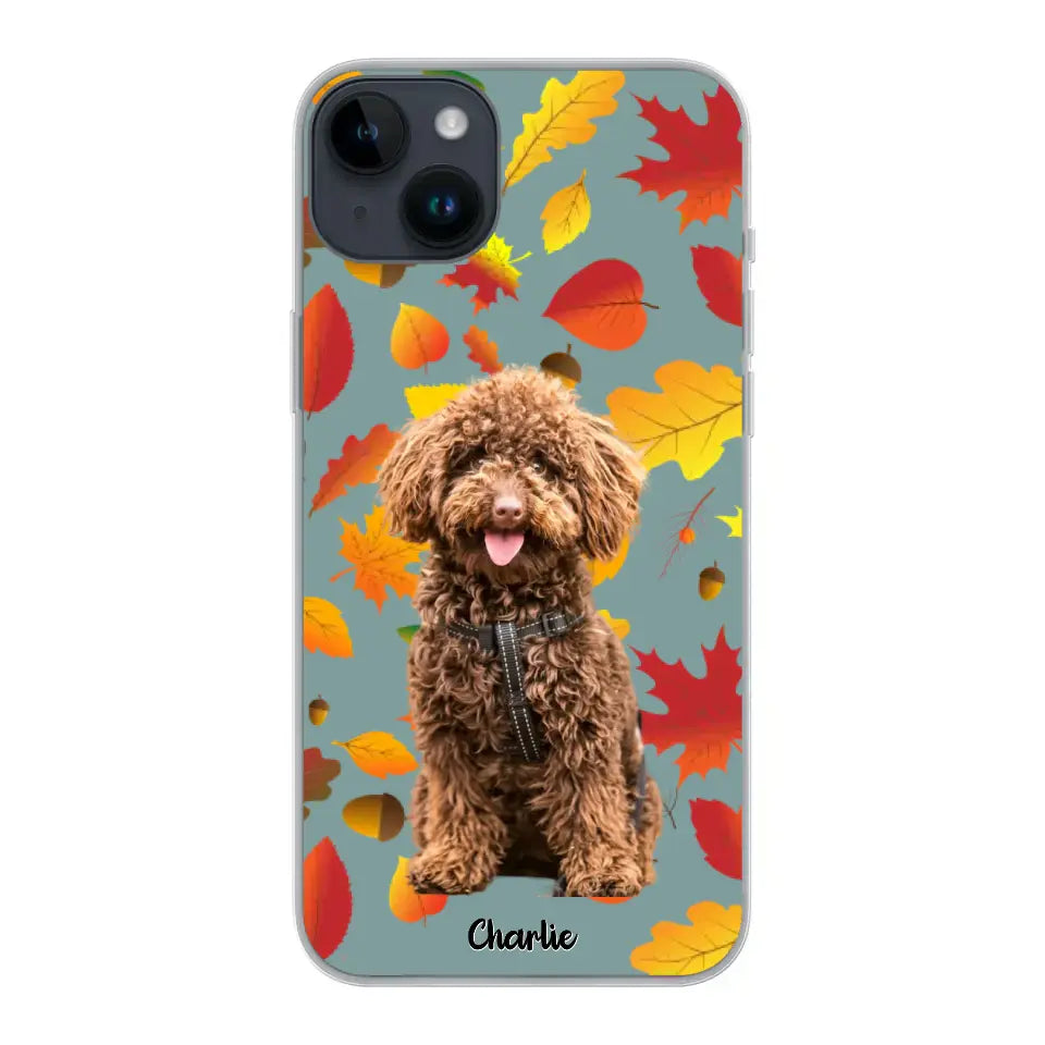 Feuilles A'automne Avec Photo - Coque De Téléphone Personnalisée, iPhone, Samsung
