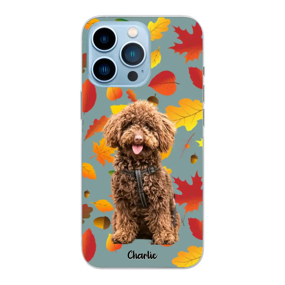 Feuilles A'automne Avec Photo - Coque De Téléphone Personnalisée, iPhone, Samsung