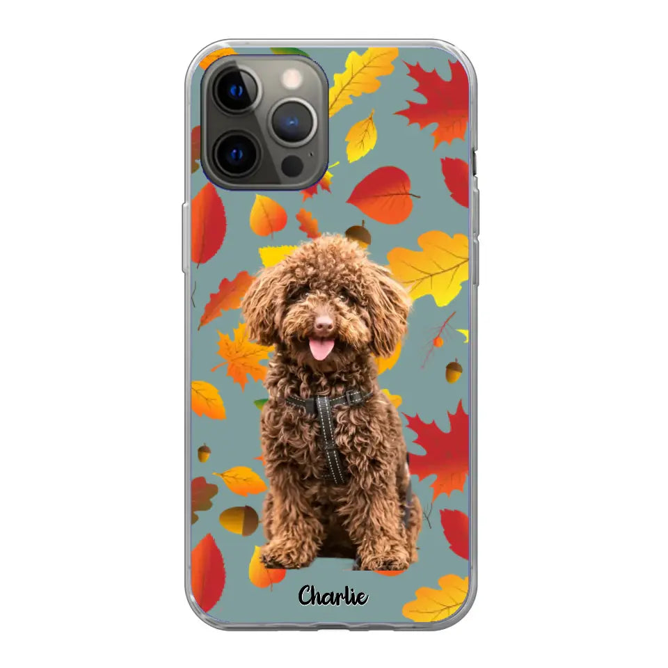 Feuilles A'automne Avec Photo - Coque De Téléphone Personnalisée, iPhone, Samsung