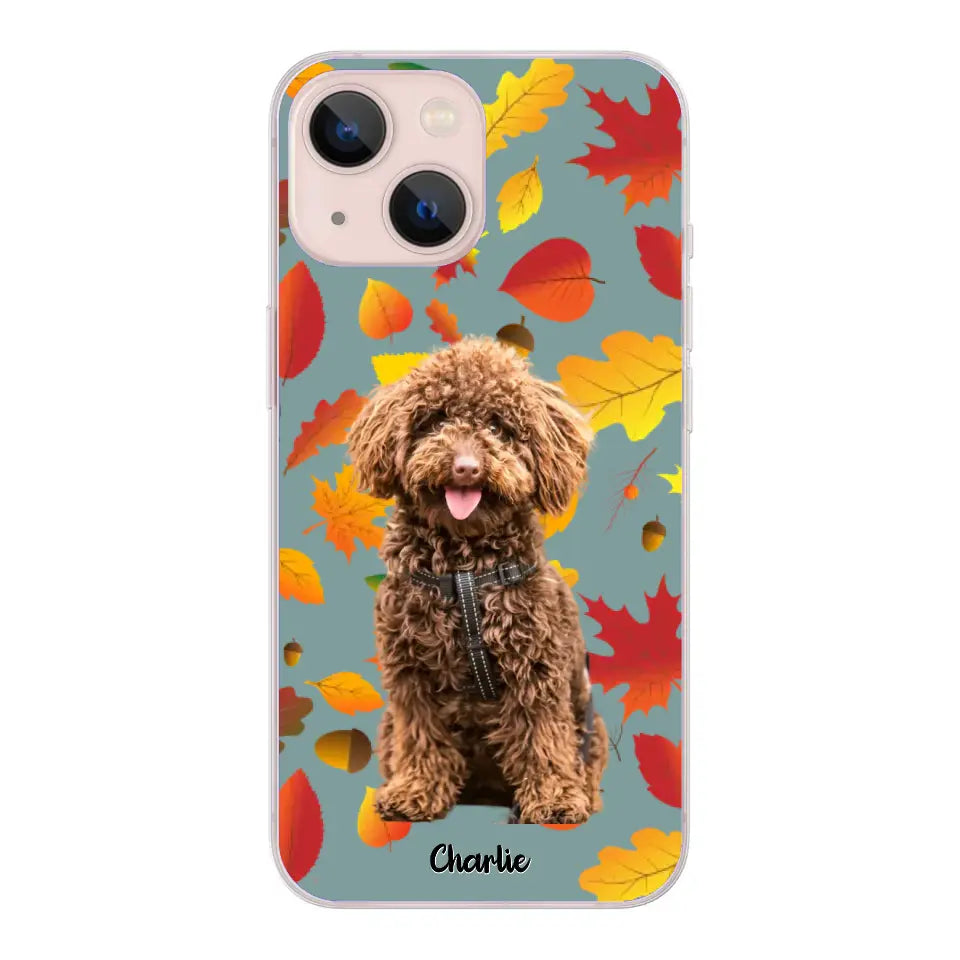 Feuilles A'automne Avec Photo - Coque De Téléphone Personnalisée, iPhone, Samsung
