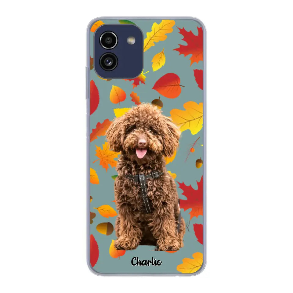 Feuilles A'automne Avec Photo - Coque De Téléphone Personnalisée, iPhone, Samsung