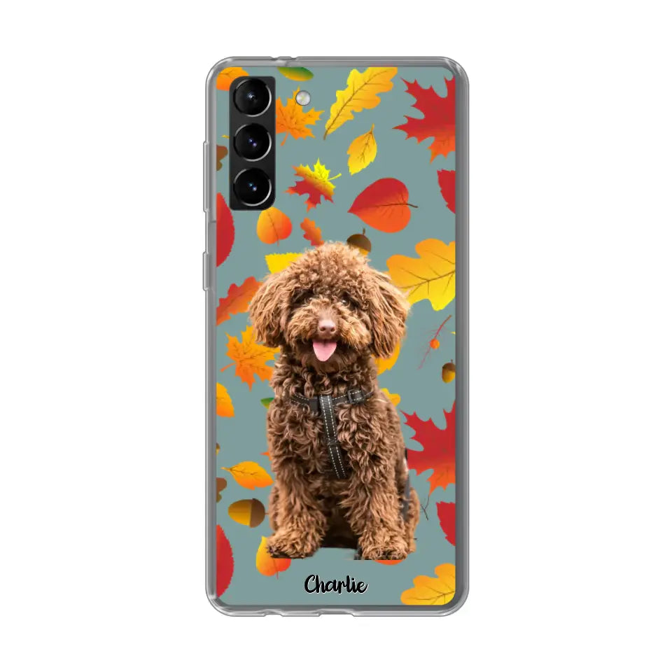 Feuilles A'automne Avec Photo - Coque De Téléphone Personnalisée, iPhone, Samsung