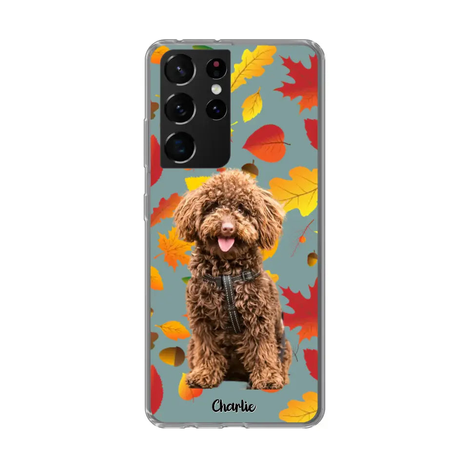 Feuilles A'automne Avec Photo - Coque De Téléphone Personnalisée, iPhone, Samsung