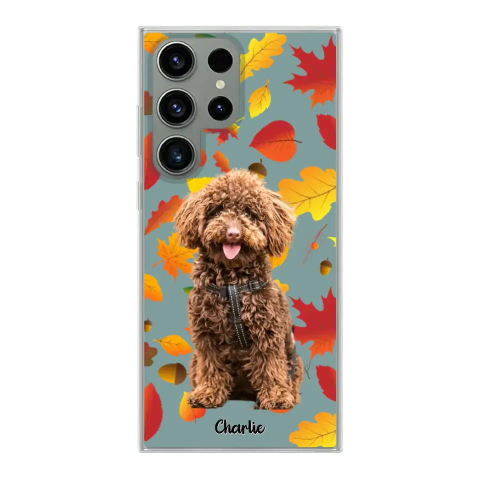 Feuilles A'automne Avec Photo - Coque De Téléphone Personnalisée, iPhone, Samsung