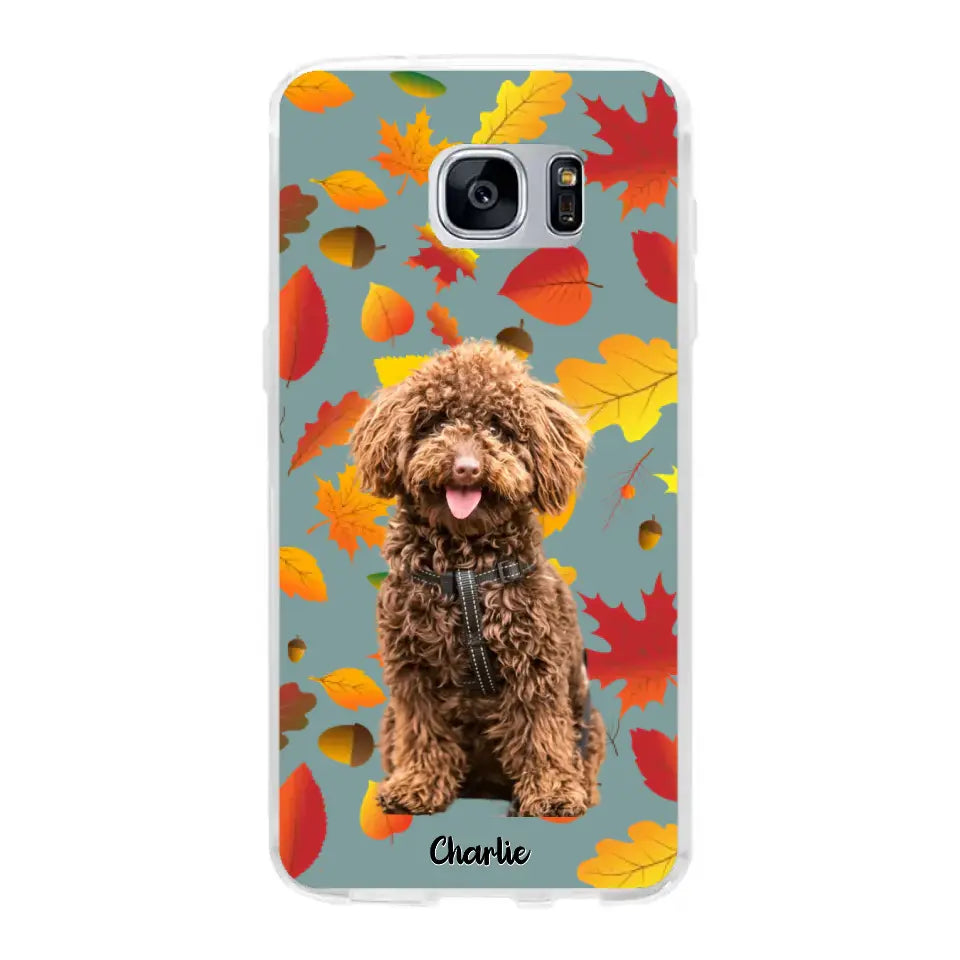 Feuilles A'automne Avec Photo - Coque De Téléphone Personnalisée, iPhone, Samsung