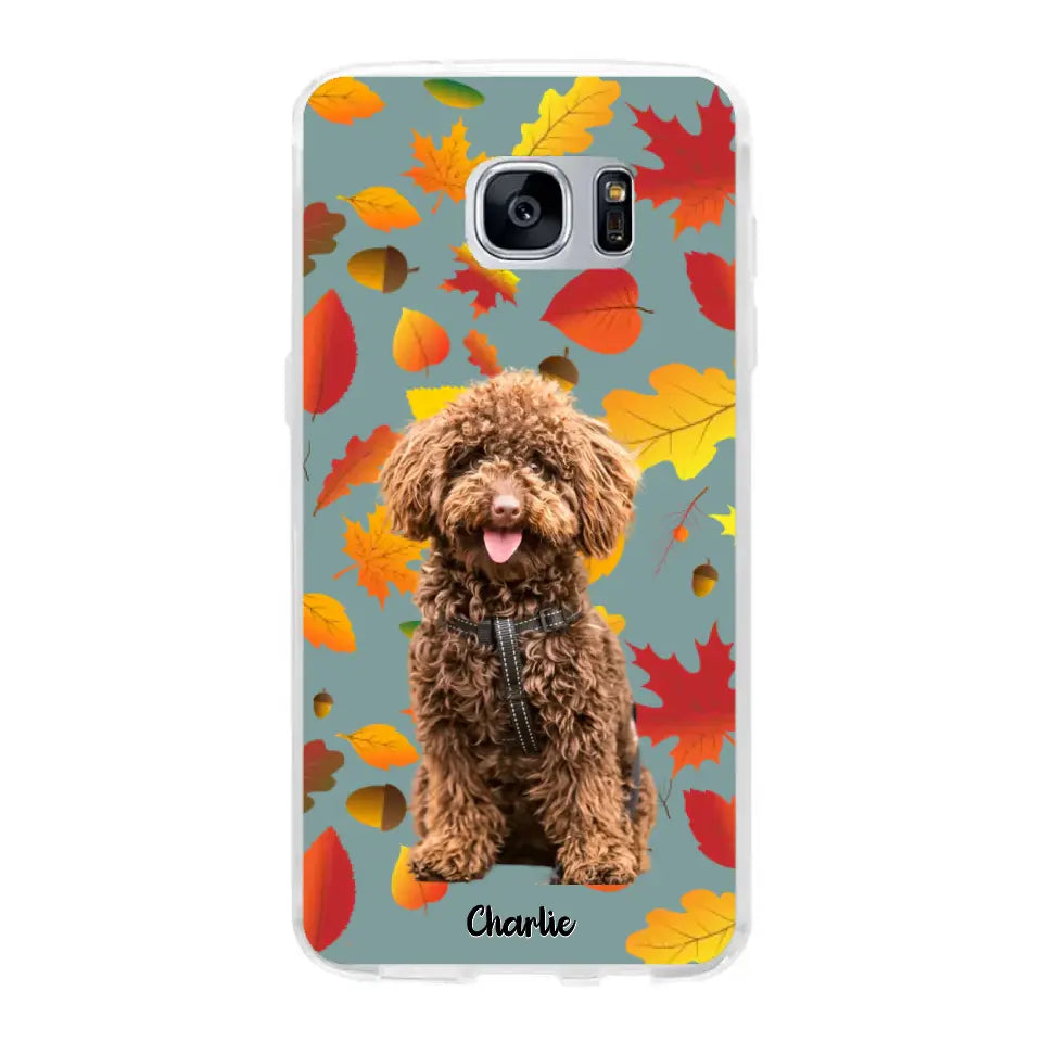 Feuilles A'automne Avec Photo - Coque De Téléphone Personnalisée, iPhone, Samsung