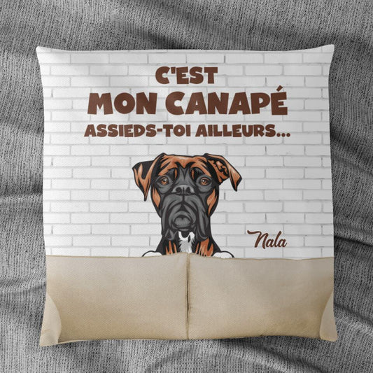Notre Canapé (Chien) - Coussin Personnalisé
