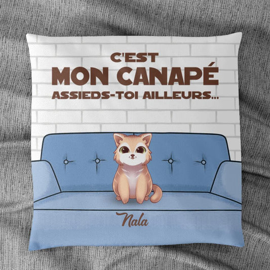 C'est Notre Canapé (Chat) - Coussin Personnalisé