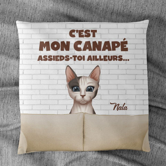 Notre Canapé (Chat) - Coussin Personnalisé