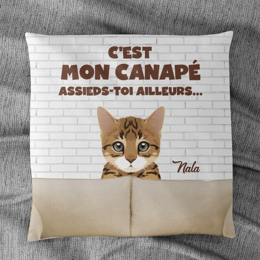 Notre Canapé (Chat) - Coussin Personnalisé