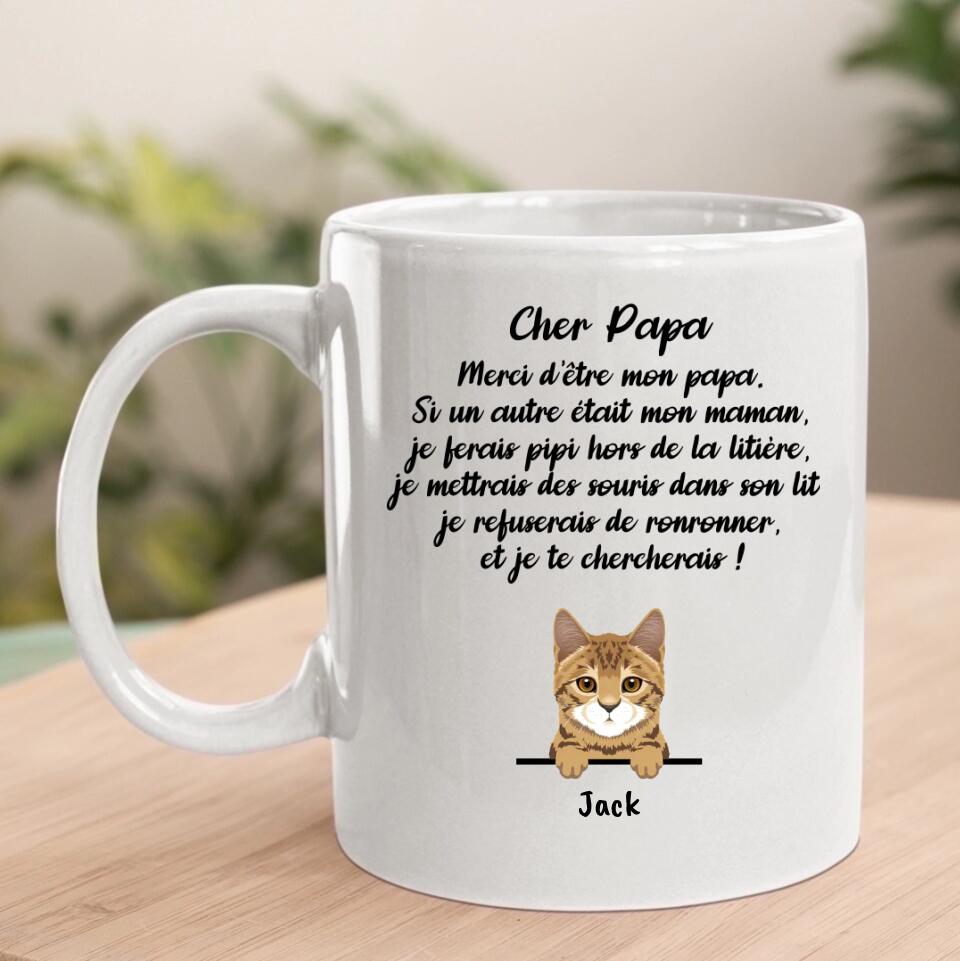 Cadeau Papa Chat Merci De Supporter Mes Merdes - Verres À Bière Personnalisés