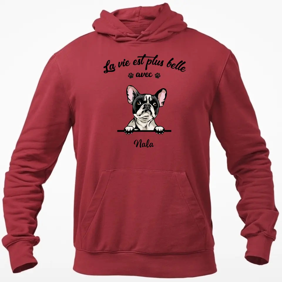 La Vie Est Plus Belle Avec Chats et Chiens - T-shirt Personnalisée