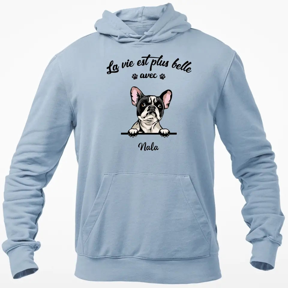 La Vie Est Plus Belle Avec Chats et Chiens - T-shirt Personnalisée