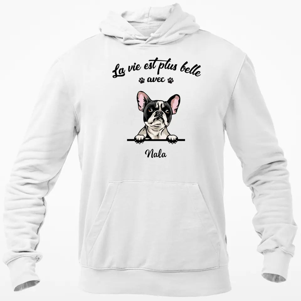 La Vie Est Plus Belle Avec Chats et Chiens - T-shirt Personnalisée