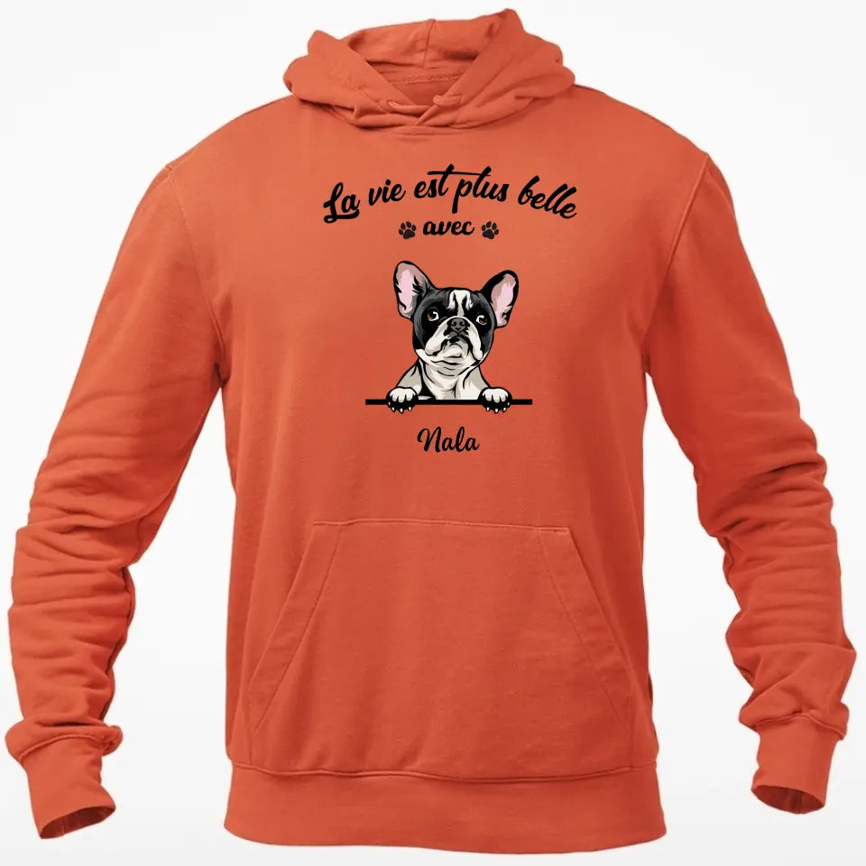 La Vie Est Plus Belle Avec Chats et Chiens - T-shirt Personnalisée