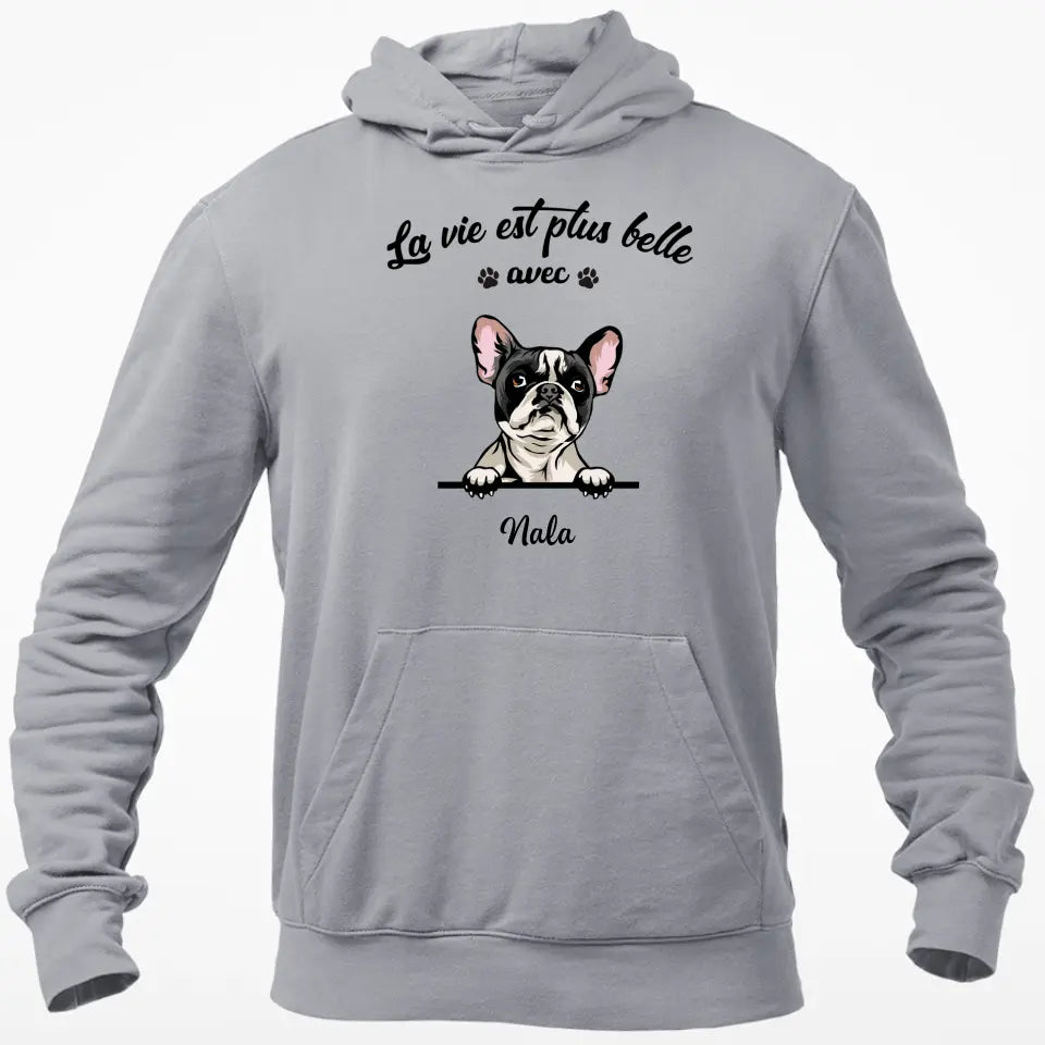 La Vie Est Plus Belle Avec Chats et Chiens - T-shirt Personnalisée