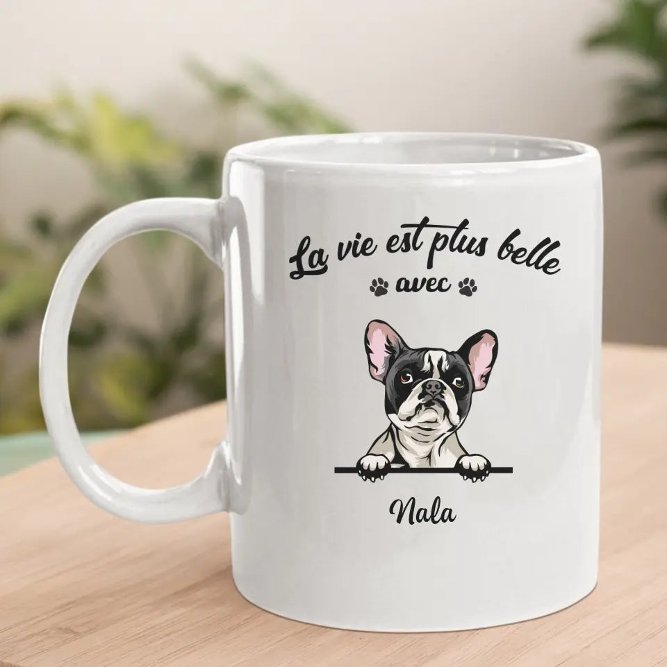 La Vie Est Plus Belle Avec Chats et Chiens - T-shirt Personnalisée