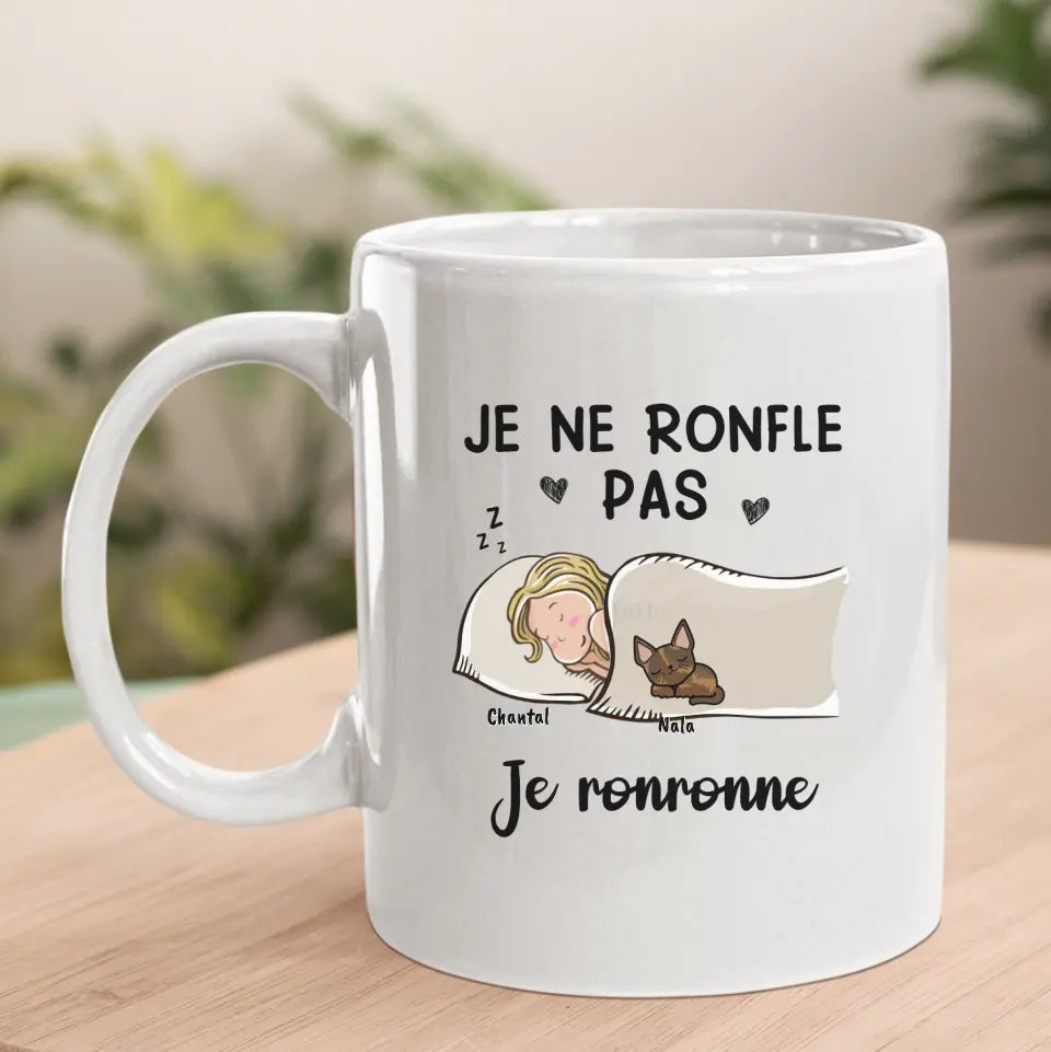 Je Ne Ronfle Pas, Je Ronronne - Chat - T-shirt Unisex Personnalisé
