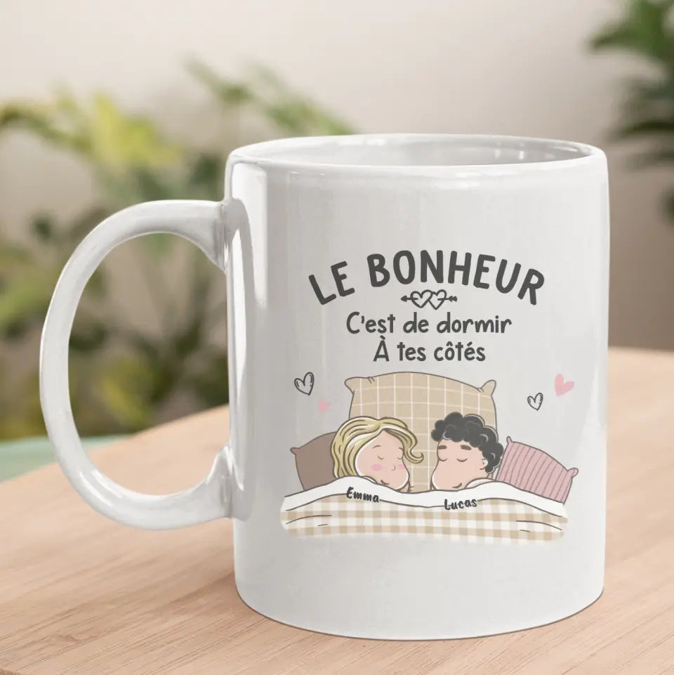 Le Bonheur C‘est De Dormir À Tes Côtés - T-shirt Personnalisé