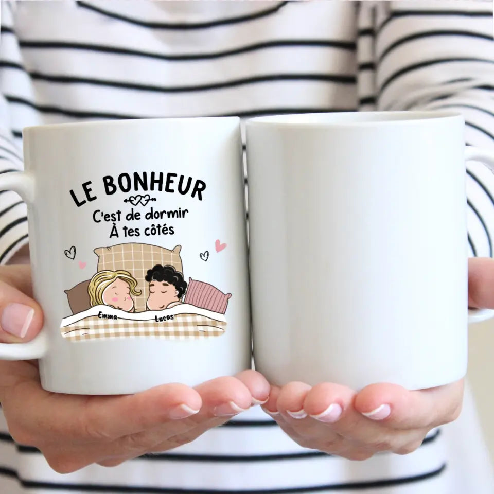 Le Bonheur C‘est De Dormir À Tes Côtés - T-shirt Personnalisé