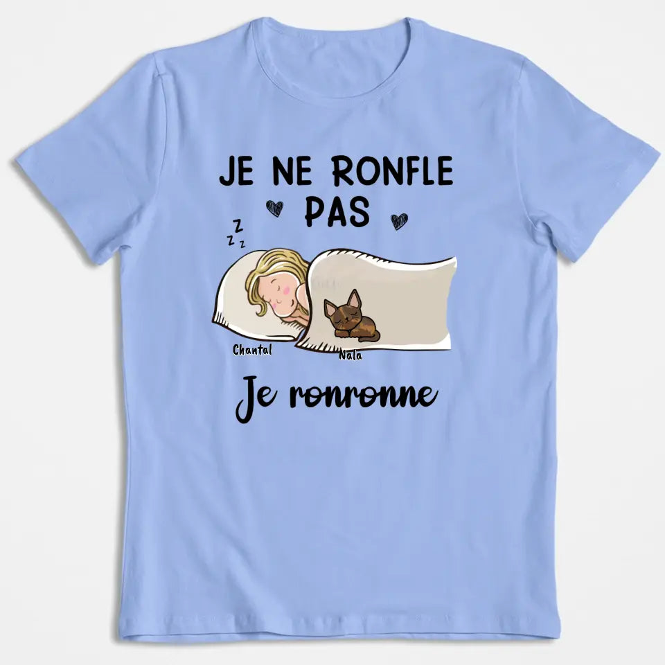 Je Ne Ronfle Pas, Je Ronronne - Chat - T-shirt Unisex Personnalisé