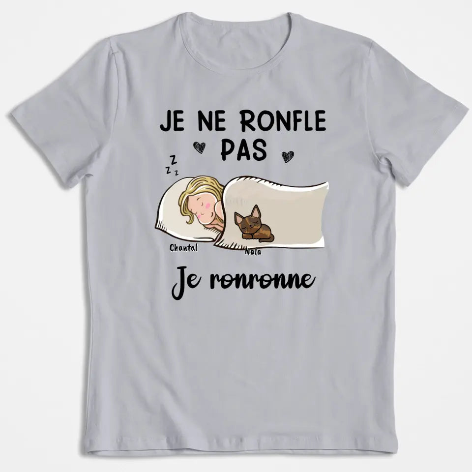 Je Ne Ronfle Pas, Je Ronronne - Chat - T-shirt Unisex Personnalisé