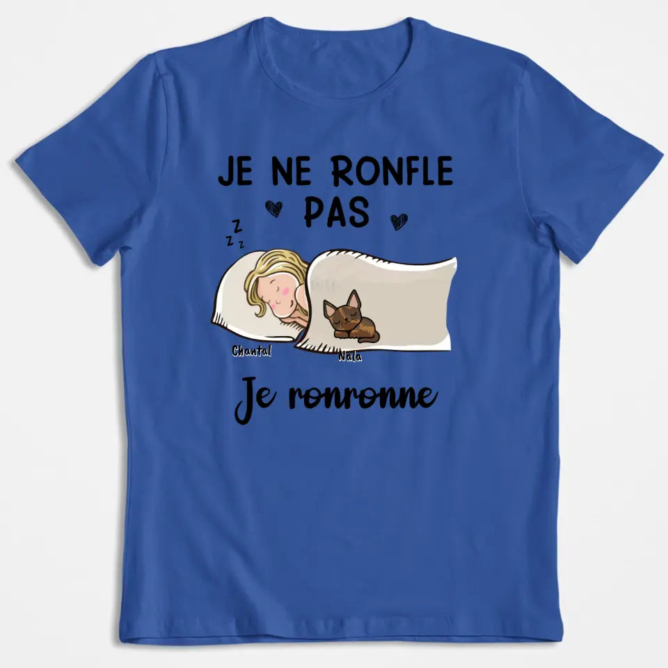 Je Ne Ronfle Pas, Je Ronronne - Chat - T-shirt Unisex Personnalisé