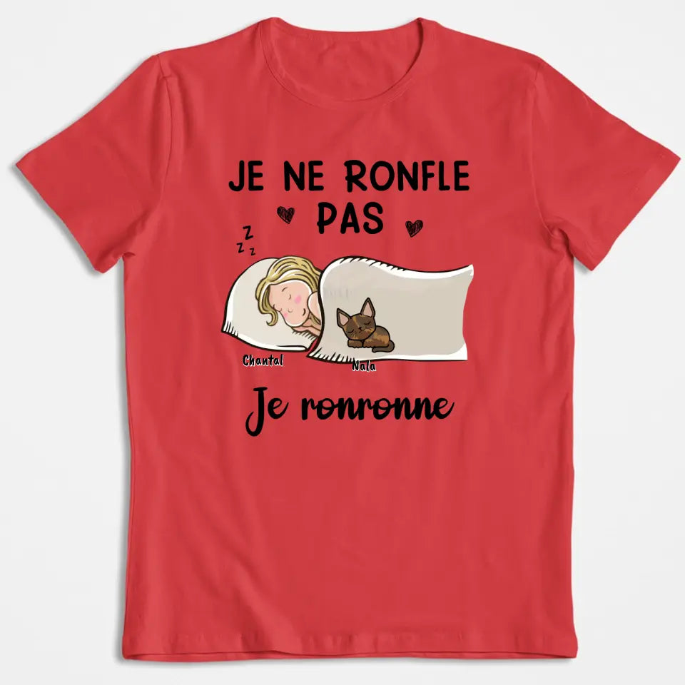Je Ne Ronfle Pas, Je Ronronne - Chat - T-shirt Unisex Personnalisé
