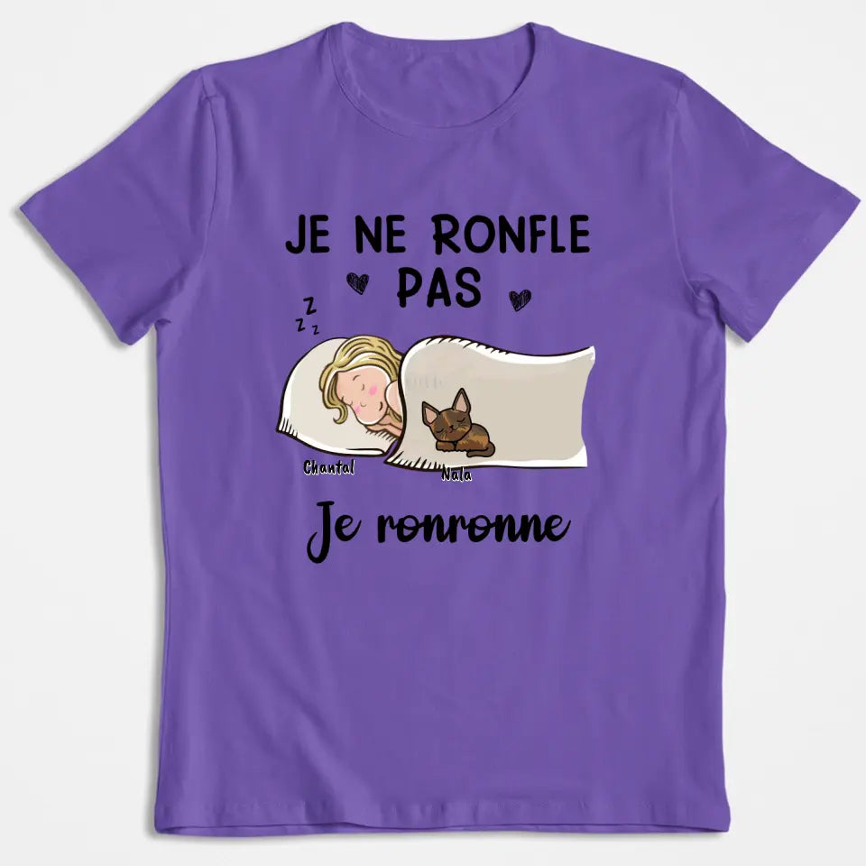 Je Ne Ronfle Pas, Je Ronronne - Chat - T-shirt Unisex Personnalisé
