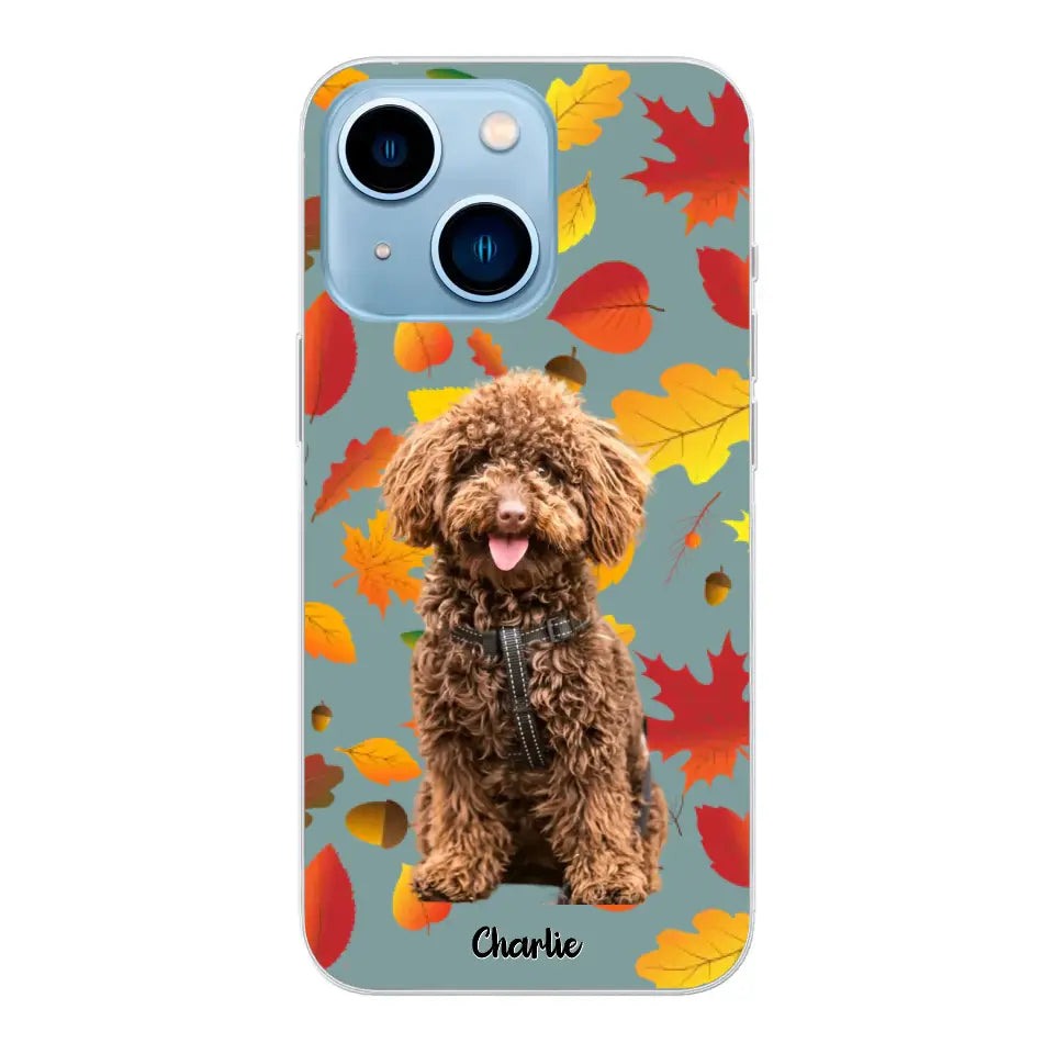 Feuilles A'automne Avec Photo - Coque De Téléphone Personnalisée, iPhone, Samsung