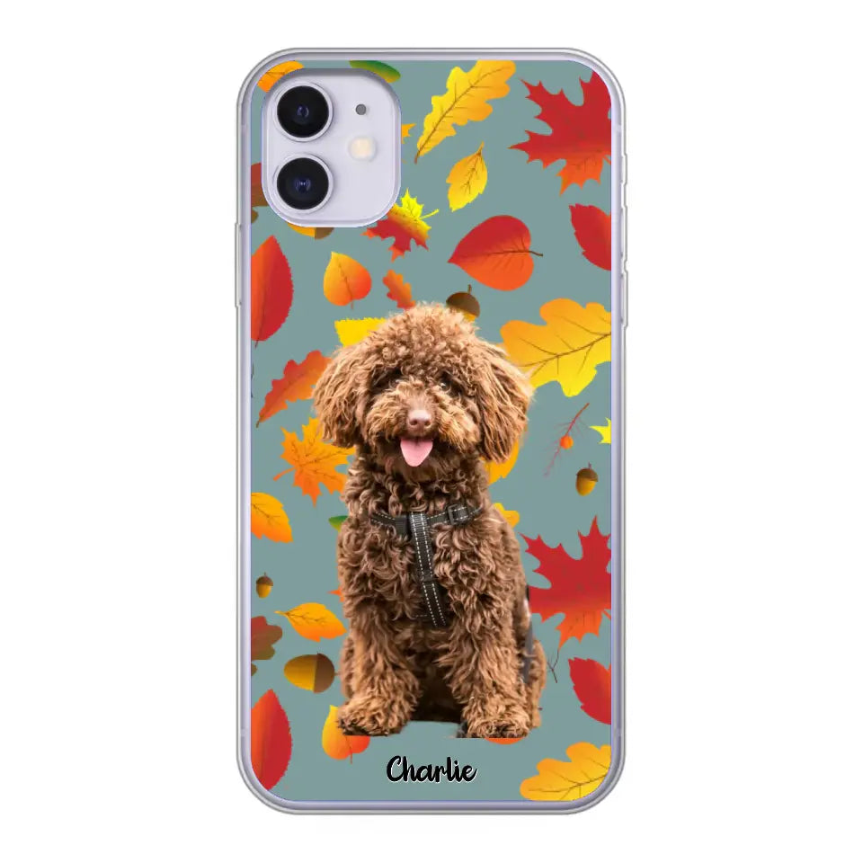 Feuilles A'automne Avec Photo - Coque De Téléphone Personnalisée, iPhone, Samsung