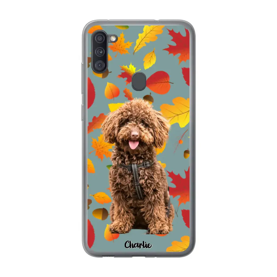 Feuilles A'automne Avec Photo - Coque De Téléphone Personnalisée, iPhone, Samsung