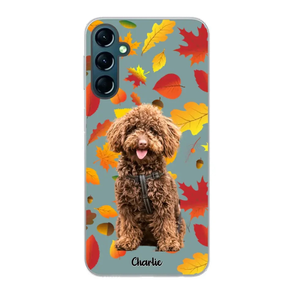 Feuilles A'automne Avec Photo - Coque De Téléphone Personnalisée, iPhone, Samsung