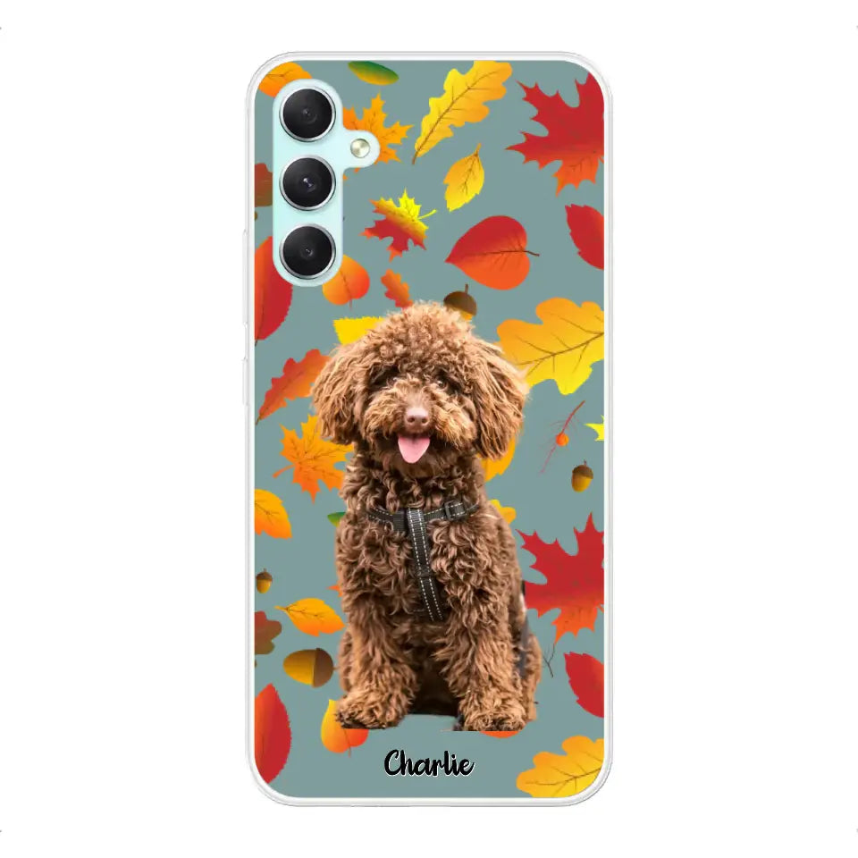 Feuilles A'automne Avec Photo - Coque De Téléphone Personnalisée, iPhone, Samsung
