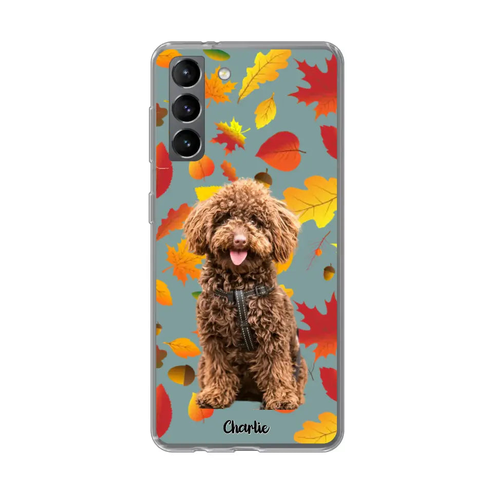 Feuilles A'automne Avec Photo - Coque De Téléphone Personnalisée, iPhone, Samsung