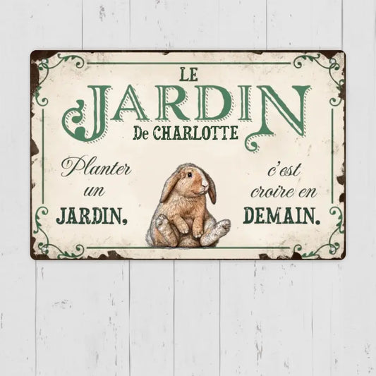 Der Garten, der Balkon – personalisiertes Türschild