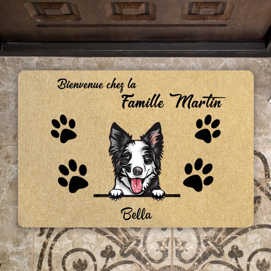 Paillasson Personnalisé Chien et Chat – Bienvenue chez la Famille