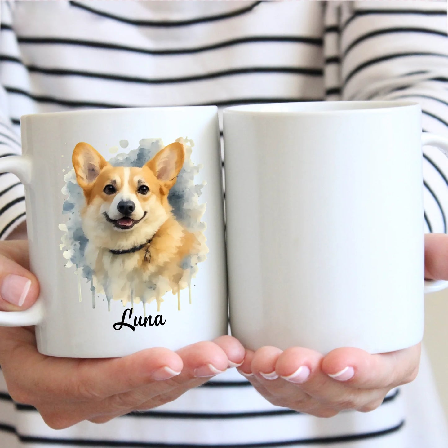 Mug Personnalisé Portrait Animal Aquarelle
