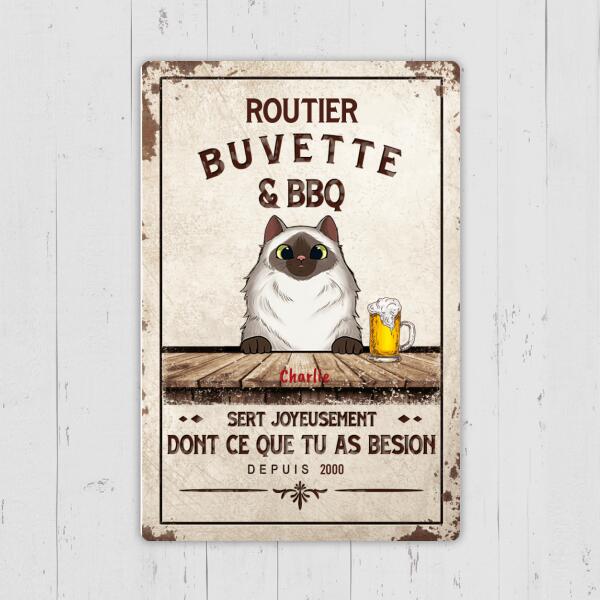 Buvette et BBQ - Plaque de porte personnalisée