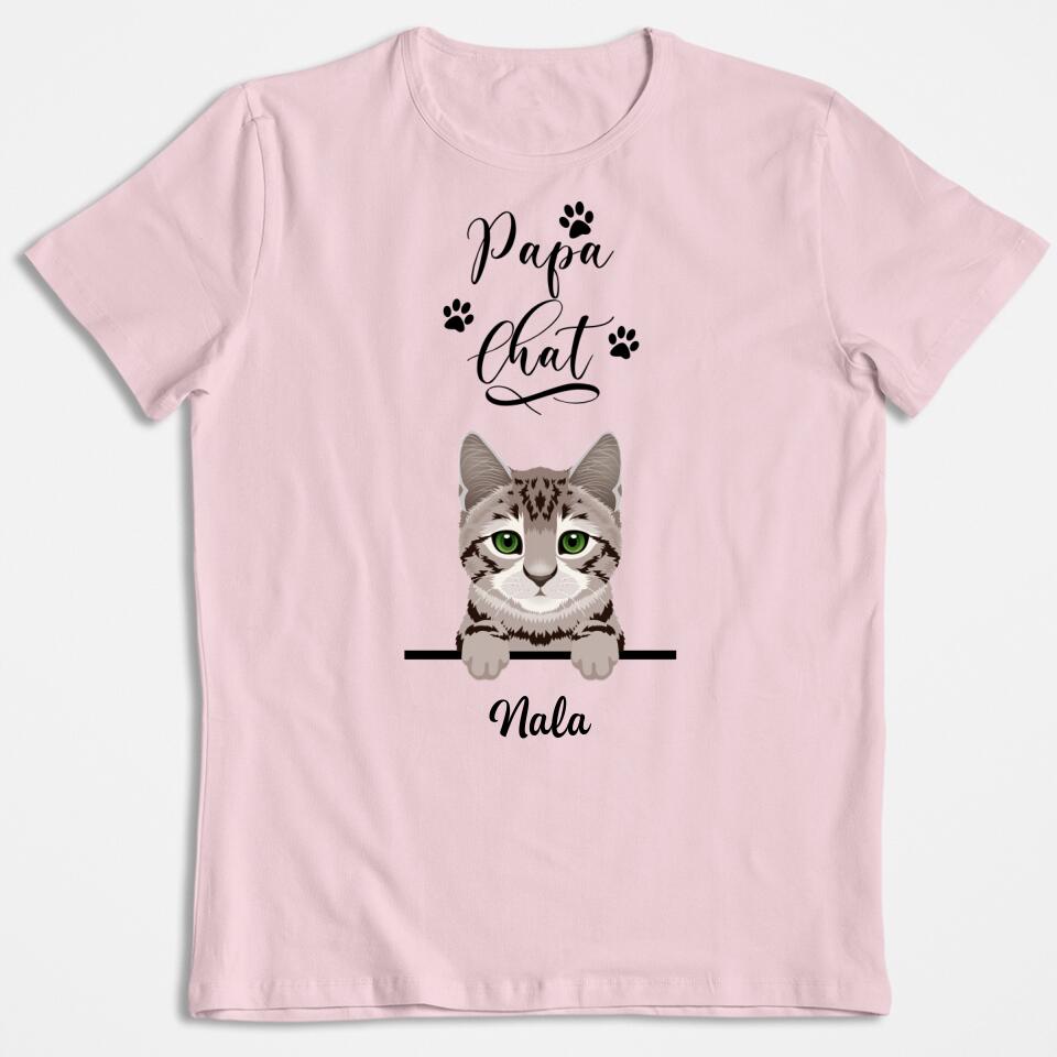 Papa Chat - T-shirt, Sweat à Capuche  Personnalisée