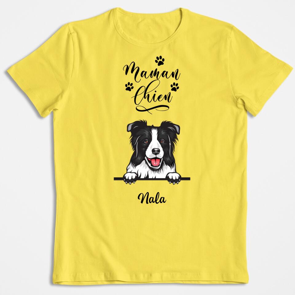 Maman Chien - T-shirt, Sweat à Capuche Personnalisée