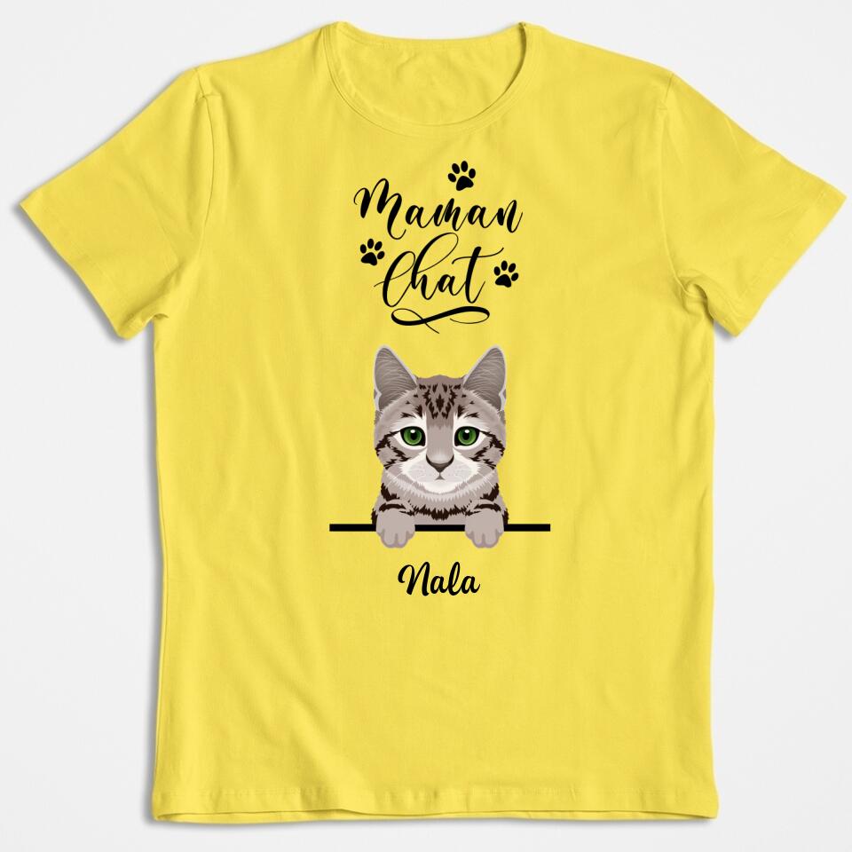 Maman Chat - T-shirt Personnalisée