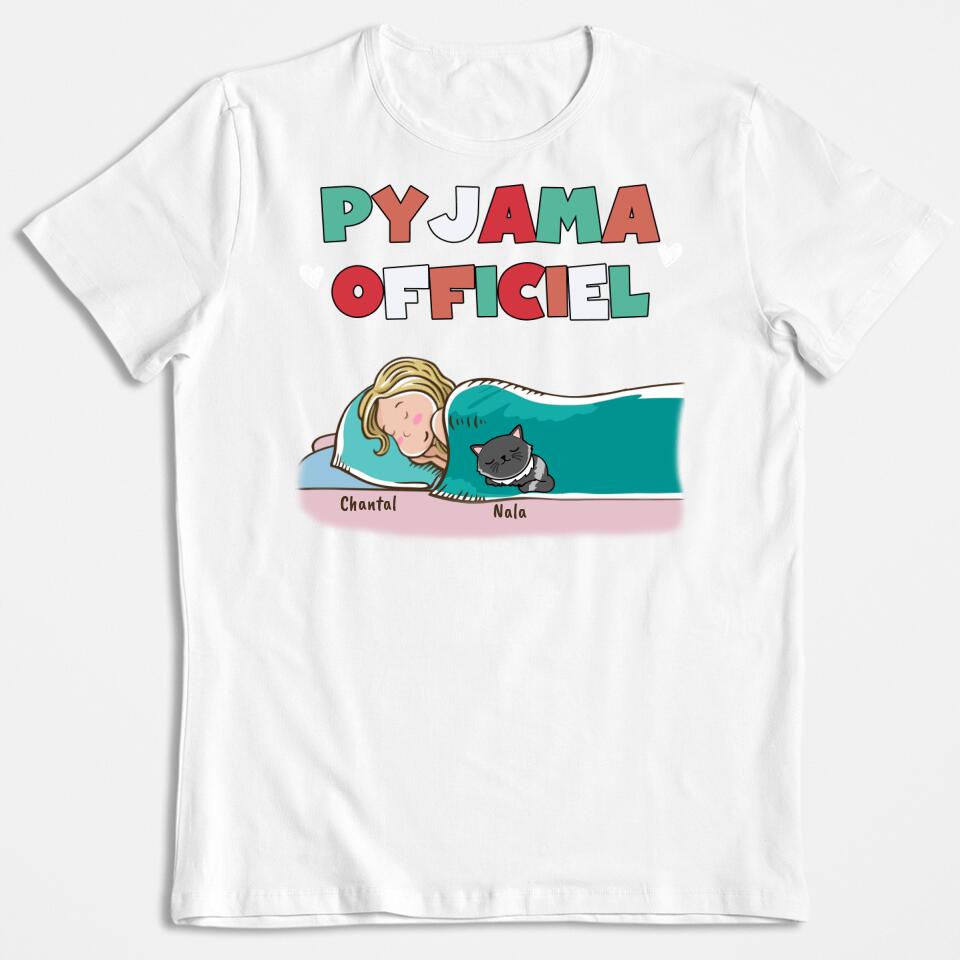 Pyjama Officiel Chien Chat - T-shirt Personnalisée