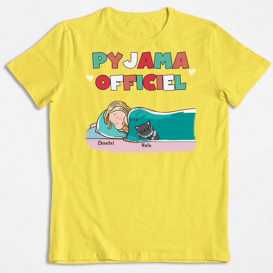 Pyjama Officiel Chien Chat - T-shirt Personnalisée