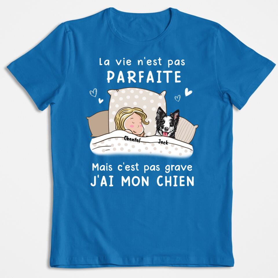 Das Leben ist nicht perfekt, aber es ist okay – personalisiertes Hunde-T-Shirt
