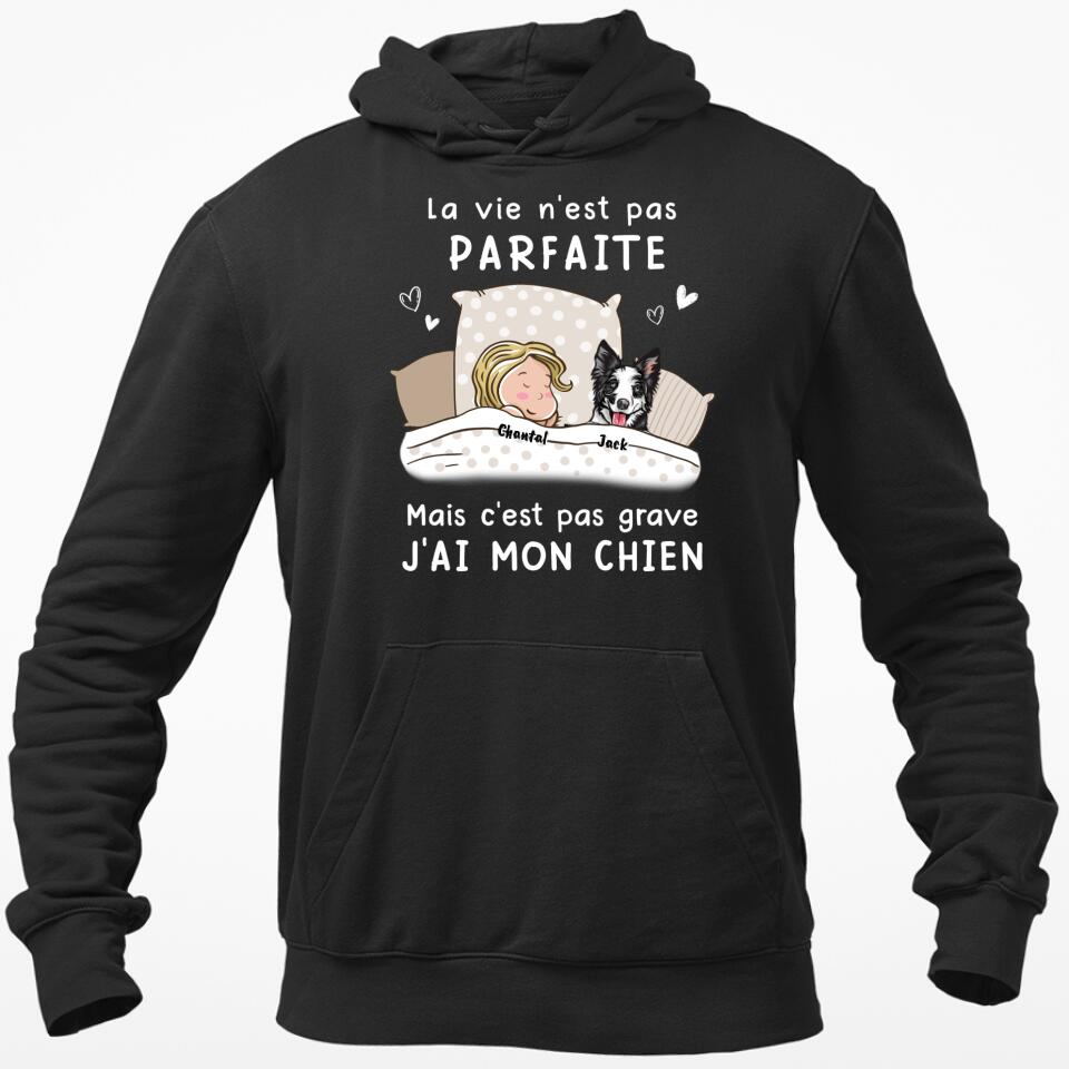 Das Leben ist nicht perfekt, aber es ist okay – personalisiertes Hunde-T-Shirt